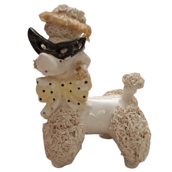 Other - Vintage Spaghetti Poodle Figurine with Mask, Hat & Bow